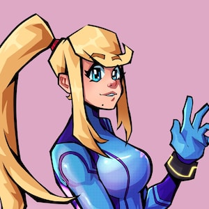 Zero Suit - Samus Metroid Illustration Art PRINT