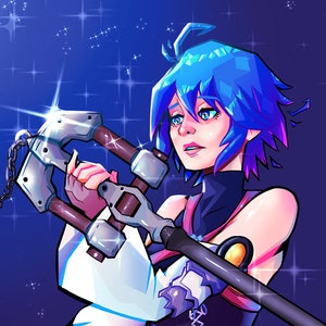 Aqua - Kingdom Hearts 3 - Illustration PRINT