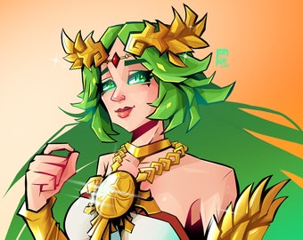 Lady Palutena - Kid Icarus/Super Smash Brothers Illustration PRINT