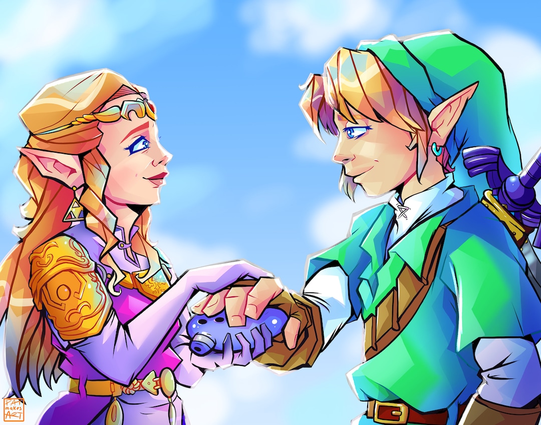 Legend of Zelda Ocarina of Time Ending Illustration PRINT Etsy