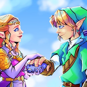 Legend of Zelda: Ocarina of Time - Ending Illustration PRINT