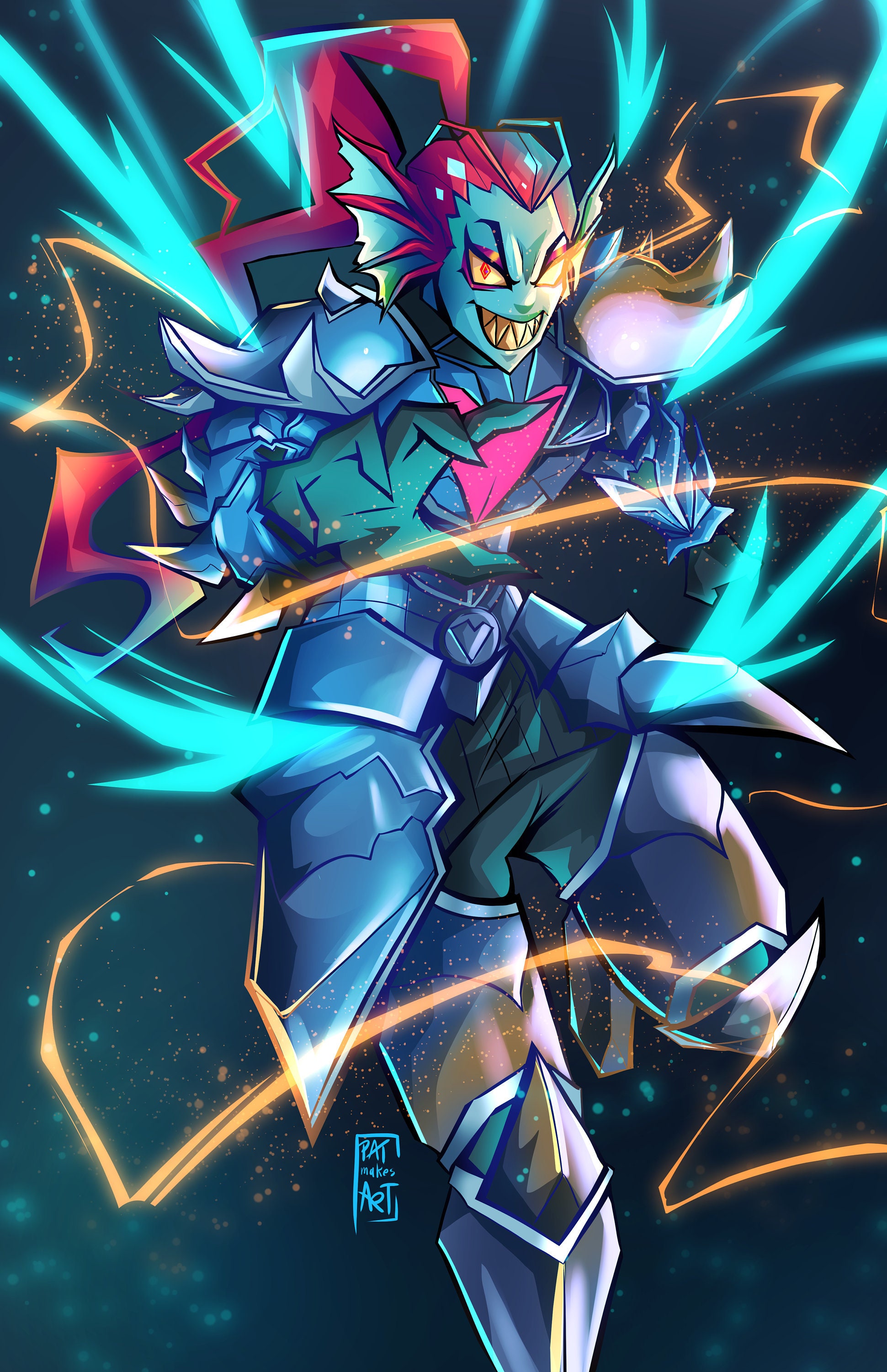Undyne Undertale Illustration Print Etsy