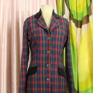 90&#39;s Tartan and Velvet Dress
