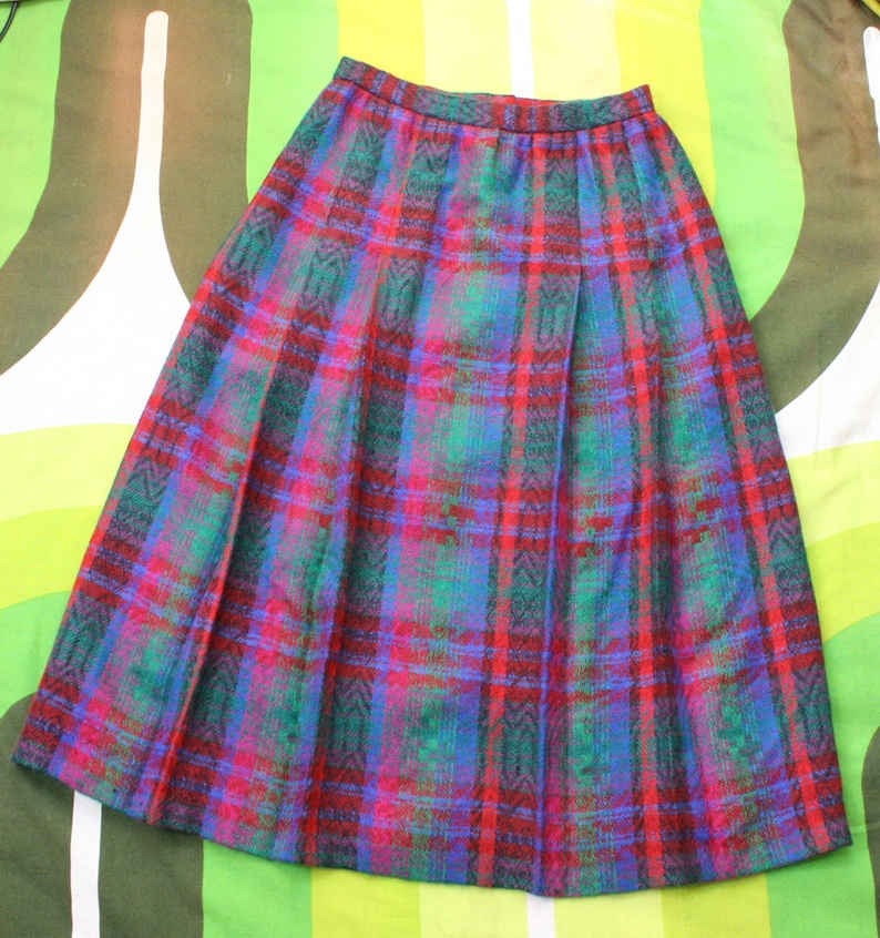 80/'s Wool Tartan Pleated Skirt