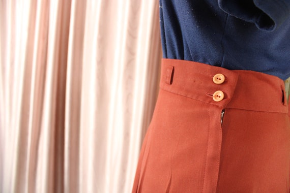 70s Rust Coloured Pleated Skirt - image 4