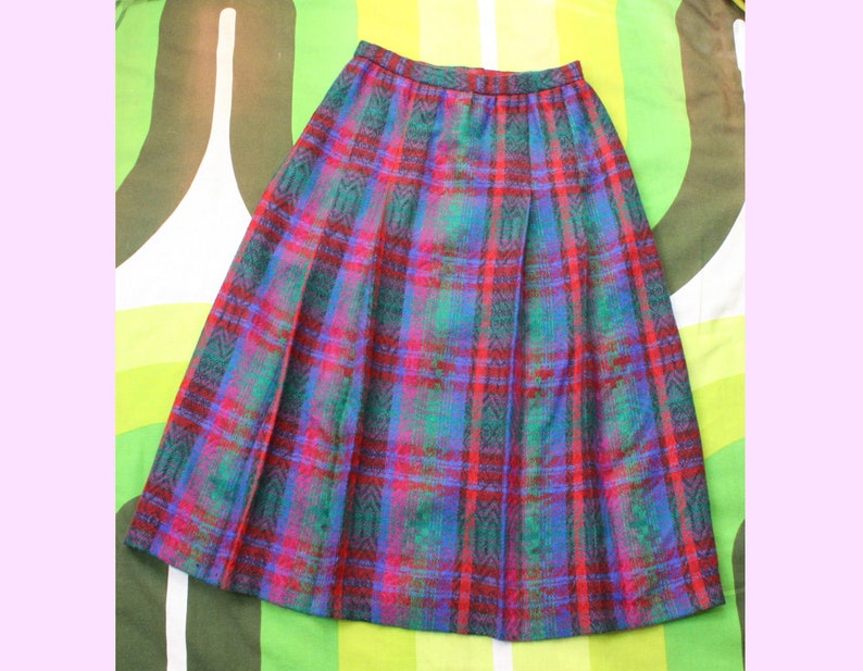 80/'s Wool Tartan Pleated Skirt