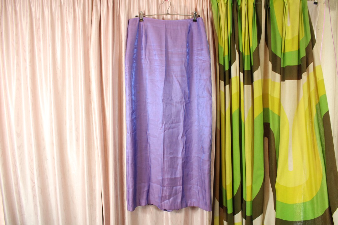 90s Iridescent Purple Maxi Skirt - Etsy
