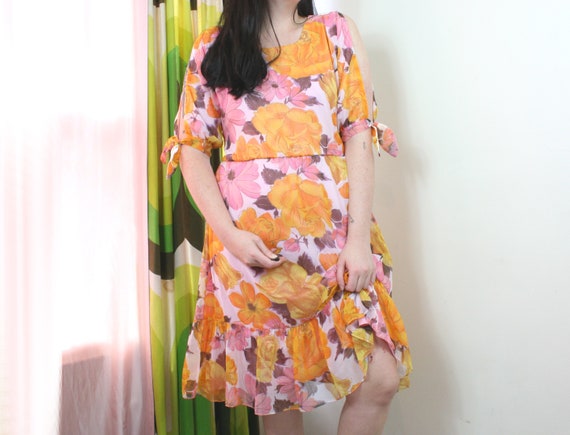 floaty floral midi dress