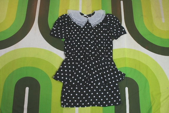 Polka dot peplum dress hotsell