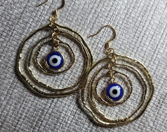 All Seeing Eye | Protection Amulet Earrings | Ward off negativity, envy, jealousy, bad thoughts & ill intentions | Nazar Amulet Evil Eye