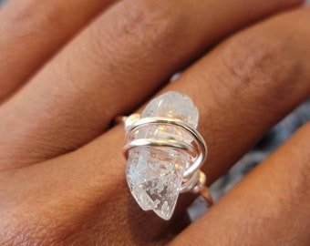 Clear Quartz Crystal Ring | Attraction, Manifestation, Protection | Size: 11.5