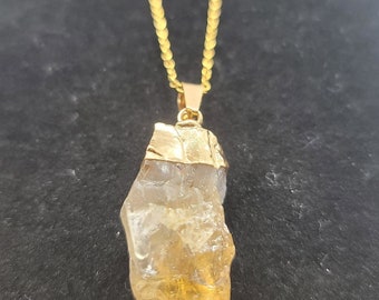 Citrine Necklace: Prosperity & Joy | Solar Plexus Chakra | Gold Plated | 20inches