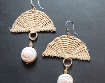 Retreat Vibes | Earring Collection | Straw & Seashells or Quartz