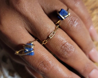 Lapis Lazuli 14k Gold Filled Ring or 925 Sterling Silver | Intuition & Spiritual Development