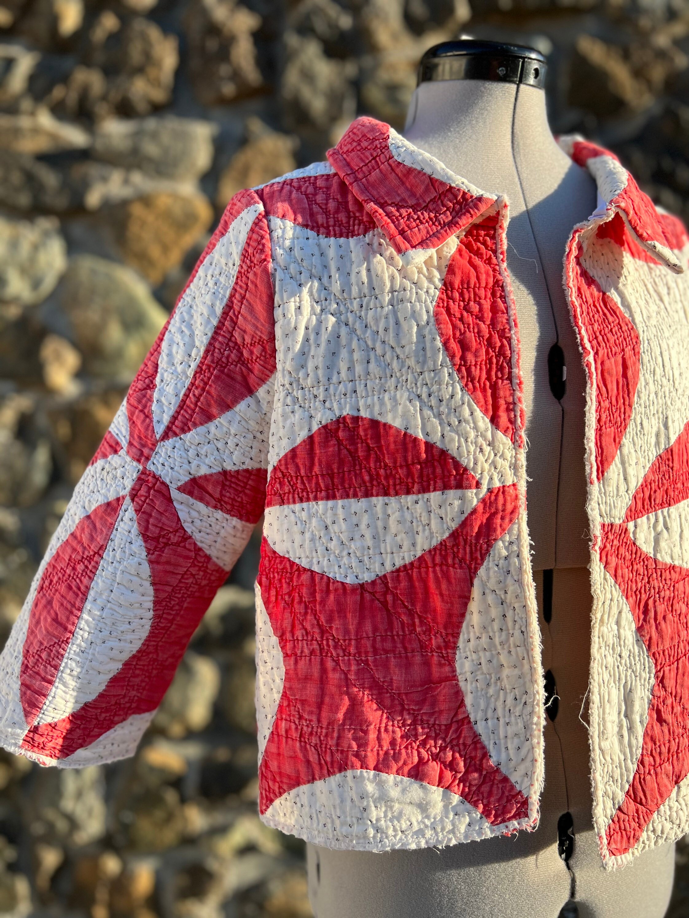 quilted tie coat
