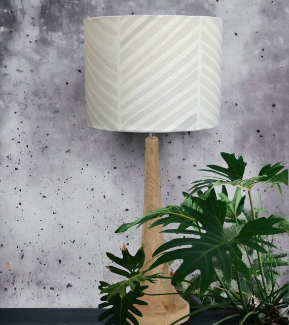 Lampshade Pale Green Taupe Grey Chevron Drum Grey Lamp Shade