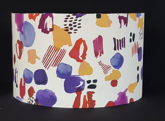 Multi coloured Abstract Art Lampshade 