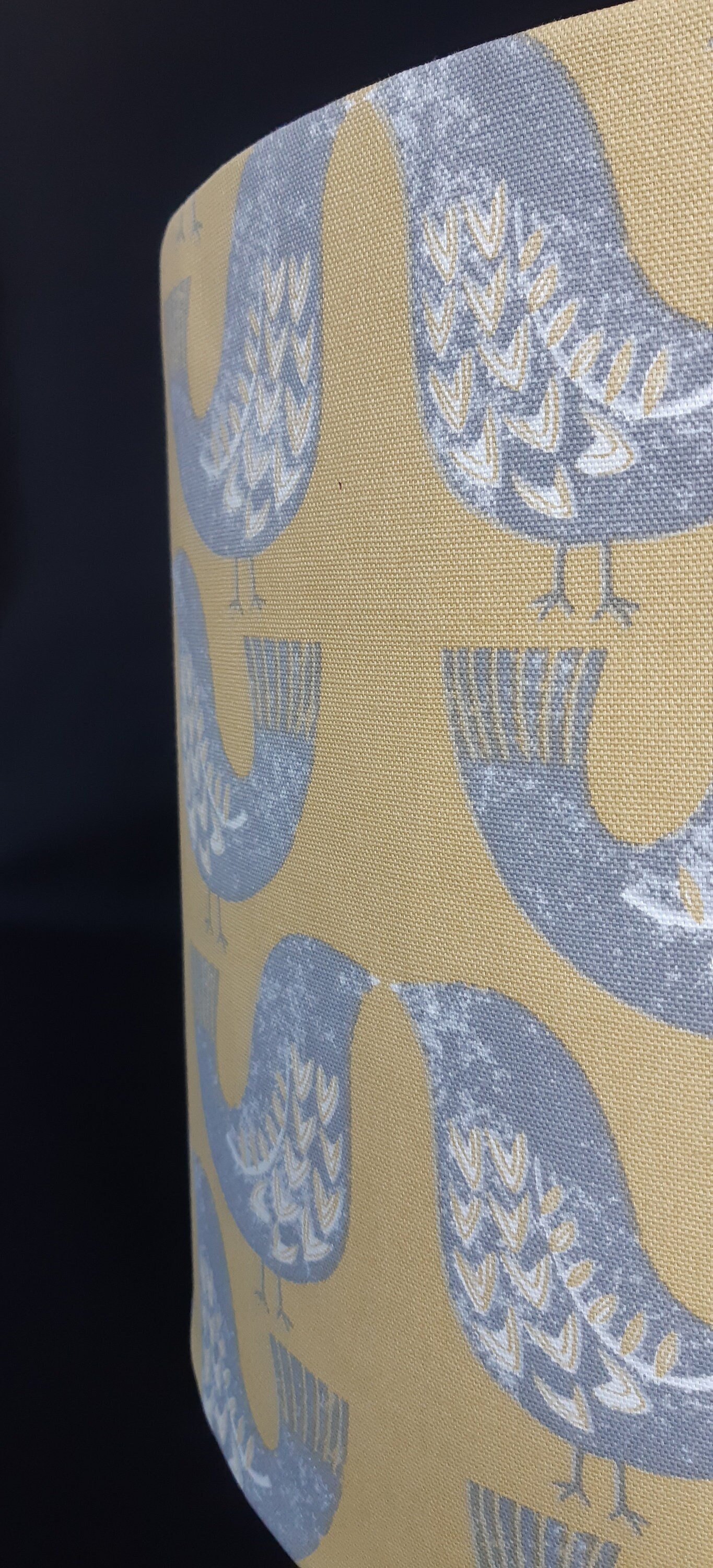 Lamp Shade Grey Yellow/Mustard White Lampshade Etsy