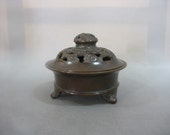 Rare Unique Beautiful Chinese Antique Da Qing QianLong Old Copper Bronze 熏炉 Censer With Cover