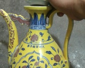 Beautiful Chinese Antique Ming Dynasty Xuan De 明代 Yellow Glazed Porcelain Flowers Plants Teapot