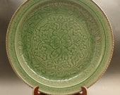 Big Fine Chinese Antique Song Dynasty 宋代 Long Quan Porcelain Flowers Plants Plate