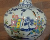 Fine Chinese Antique Ming Dynasty Xuan De 明代 Famille Rose Porcelain Figure Globular Shape Vase
