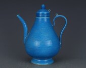 Nice Old Chinese Antique Ming Dynasty 大明弘治 Blue Glazed Porcelain Dragon Teapot