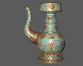 Rare Unique Chinese Antique Da Qing QianLong Dynasty Famille-Rose Porcelain Teapot With Flowers Plants