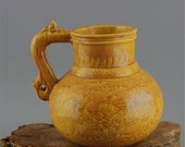 Fine Old Chinese Antique Ming Dynasty 大明弘治 Yellow Glazed Two Porcelain Teapot