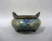 Unique Nice Beautiful Chinese Antique Da Qing Qian Long Old Copper Bronze 鼎 Censer With Two Ear Pattern