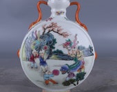 Beautiful Chinese Antique Old Qing Dynasty Yong Zheng Emperor 清代雍正 Famille Rose Porcelain Hand painting Figure Vase