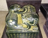 One Brilliant Chinese Antique Oriental Handicraft Old Jasper Carved Jade Tablet With Rosewood Box With Dragon Pattern