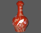 Rare Unique Chinese Antique Da Qing YongZheng Dynasty Famille-Rose Porcelain Vase With Flowers Birds