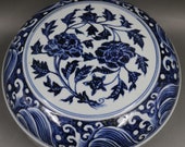 Nice Chinese Antique Old Ming Dynasty Xuan De Emperor 明代宣德 Blue White Porcelain Hand painting Flowers Plants Fruit Box