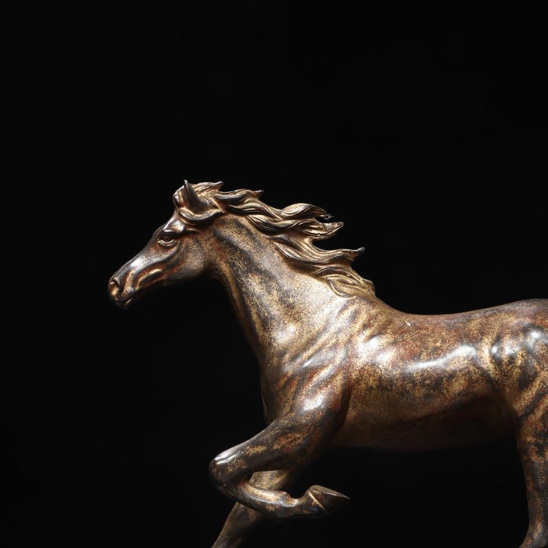 Old Chinese Antique Collectable Art Hand-painting Copper Horse Decorate ...