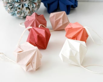 Handmade Origami Diamond Ornaments x 6