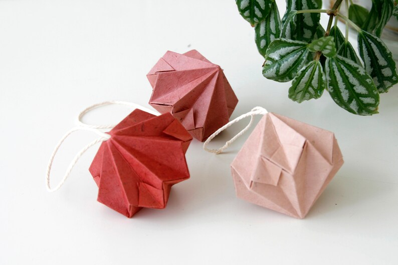 Handmade Origami Diamond Ornaments X 6 - Etsy Australia