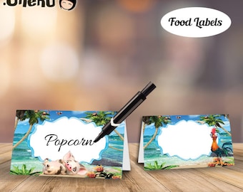 SALE Moana Food Labels DIY Printable / Moana Food Tents / Moana Cards / Moana Party Decor / Moana Place Cards / Moana Buffet Cards