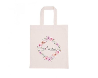 Personalised bag, personalised  library bag, Book Bag Personalised,  Personalized Children bag, book bag , gift for reader, Library bag