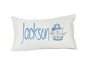 Personalised pillow, personalised cushion, kids pillow, Custom pillow, Personalized pillow, Kids decor,  Nordic, Pirate ship pillow