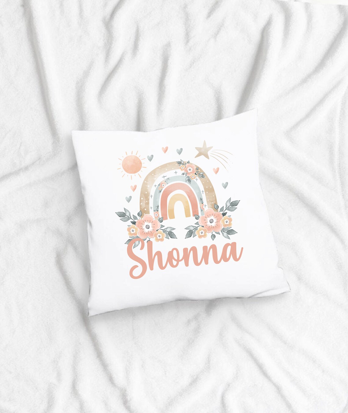 Rainbow Pillow Personalised Rainbow Pillow Personalised Etsy