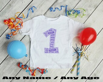 Birthday tshirt, Personalised tshirt, Personalized birthday tshirt, Personalised Birthday T-shirt. Name in Number Birthday T.shirt, custom