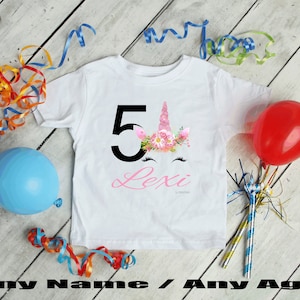 Birthday tshirt, Personalised tshirt, Personalized birthday tshirt, Personalised Birthday T-shirt. Birthday T Shirt, Unicorn Birthday Tee