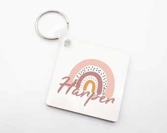 Rainbow keyring, Personalised bag tag - Personalised Rainbow Bag Tag | school bag tag | Kindy bag tag | Daycare bag tag | keychain tag