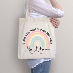 Personalised Teacher bag, Personalised Teacher gift, Custom Teacher Tote Bag, Any Name, Tote Bag, Teacher Gift Book Bag Personalized,