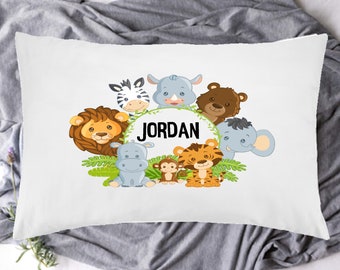 Personalised Pillowcase, Custom Pillowcase, Kids Name Pillowcase, Custom Pillow Cover, Pillowcase, Custom Bedding, Animal Pillowcase