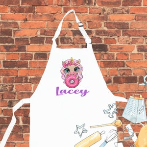 Personalised Apron, Unicorn Apron, Personalised Donut APRON, Personalized Children Apron, Birthday Gift, Apron Custom, Aprons For Kids,