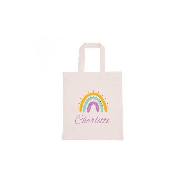 Pesonalized bag, Library Book Bag, Book Tote Bag, Personalized Tote Bag, Tote Bag, Personalized bag, Personalized Children bag, Rainbow bag,