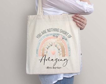 Personalised Teacher bag, Personalised Teacher gift, Custom Teacher Tote Bag, Any Name, Tote Bag, Teacher Gift Book Bag Personalized,