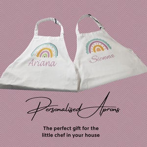 Personalised Rainbow Apron, Rainbow, Kids Apron, Personalised Apron, Personalized Kids Apron, Childrens Apron, Kids Baking Apron, Kids Apron image 4